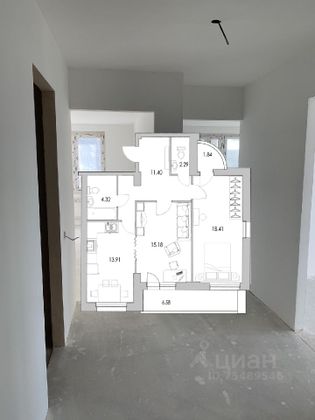 Продажа 2-комнатной квартиры 67,6 м², 3/21 этаж