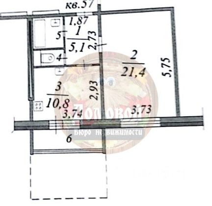 Продажа 1-комнатной квартиры 41,6 м², 2/17 этаж