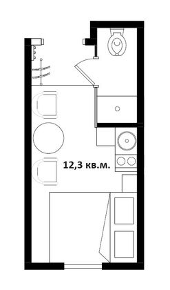 Продажа квартиры-студии 12,3 м², 1/4 этаж