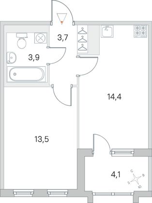 Продажа 1-комнатной квартиры 37,5 м², 5/5 этаж