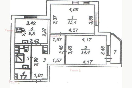 Продажа 2-комнатной квартиры 57 м², 22/25 этаж