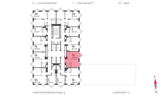 Продажа 1-комнатной квартиры 39 м², 24/30 этаж