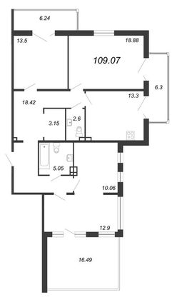 Продажа 4-комнатной квартиры 109,1 м², 4/4 этаж