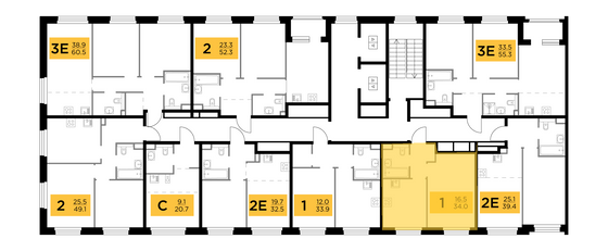 Продажа 1-комнатной квартиры 34 м², 12/20 этаж