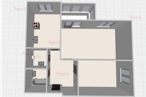 Продажа 2-комнатной квартиры 59,2 м², 3/15 этаж