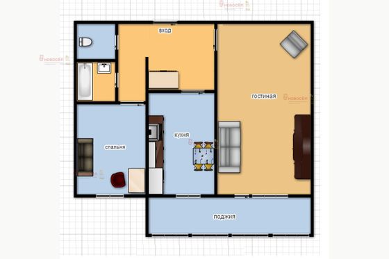 Продажа 2-комнатной квартиры 48 м², 2/16 этаж