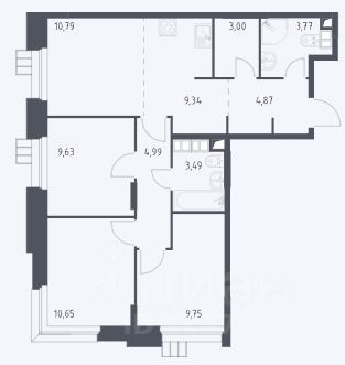 Продажа 4-комнатной квартиры 68,4 м², 15/16 этаж