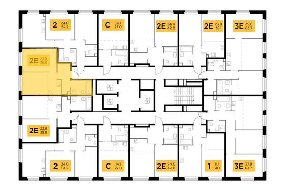 Продажа 2-комнатной квартиры 39,8 м², 13/23 этаж