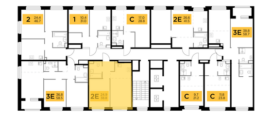 Продажа 2-комнатной квартиры 38,8 м², 7/20 этаж