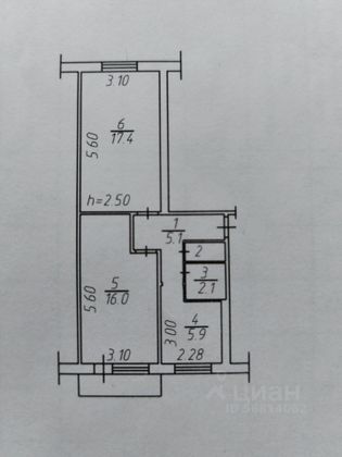 Продажа 2-комнатной квартиры 47 м², 4/5 этаж