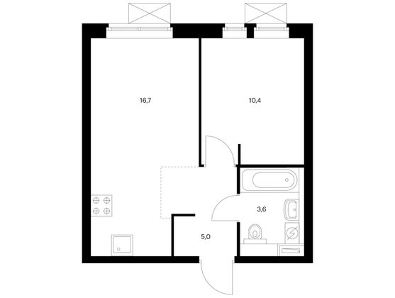 Продажа 1-комнатной квартиры 35,7 м², 29/32 этаж