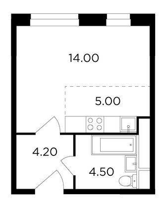 Продажа квартиры-студии 27,7 м², 16/24 этаж