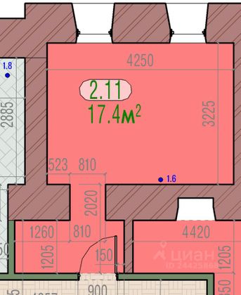 Продажа квартиры-студии 17,4 м², 2/2 этаж