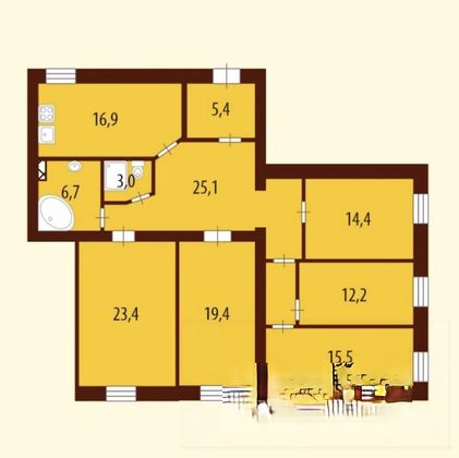 Продажа многокомнатной квартиры 142 м², 4/4 этаж