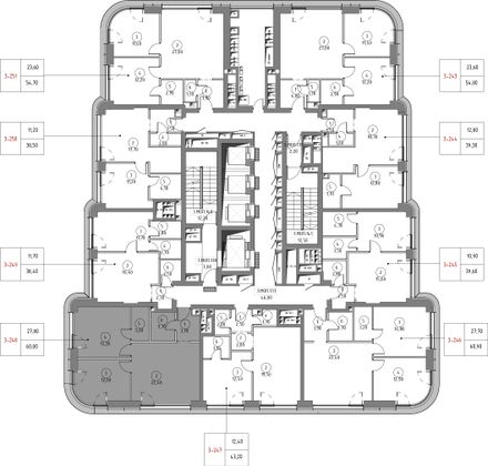 Продажа 2-комнатной квартиры 60,8 м², 30/53 этаж