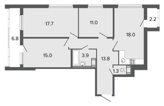 Продажа 4-комнатной квартиры 80,7 м², 16/24 этаж