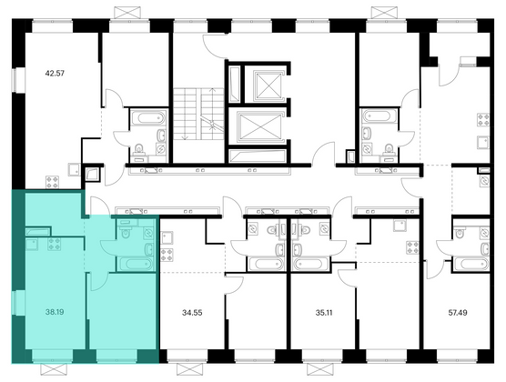 Продажа 1-комнатной квартиры 38,2 м², 3/10 этаж