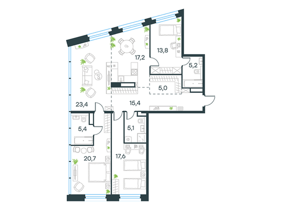 Продажа 4-комнатной квартиры 128,8 м², 19/26 этаж