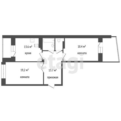 Продажа 2-комнатной квартиры 71,2 м², 2/17 этаж