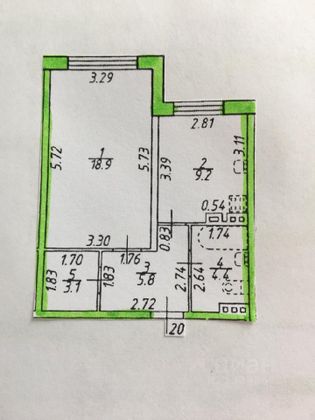 Продажа 1-комнатной квартиры 41,4 м², 3/4 этаж