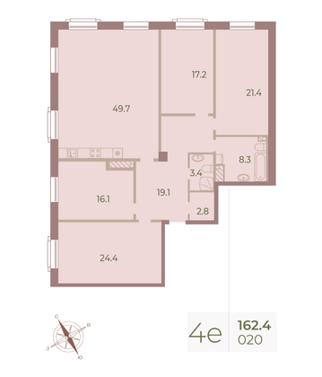 Продажа 4-комнатной квартиры 163,2 м², 7/9 этаж