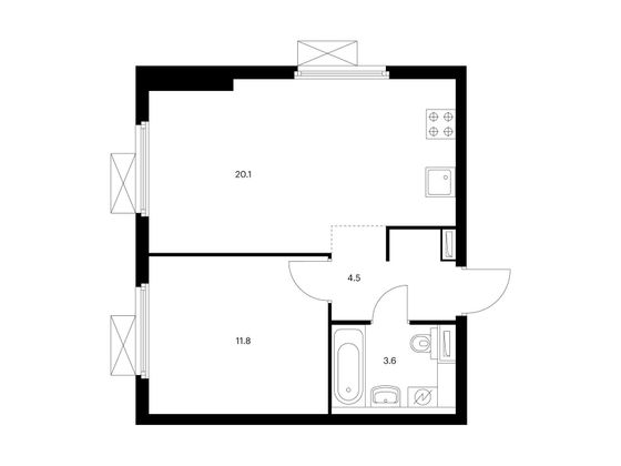 Продажа 1-комнатной квартиры 40 м², 22/33 этаж