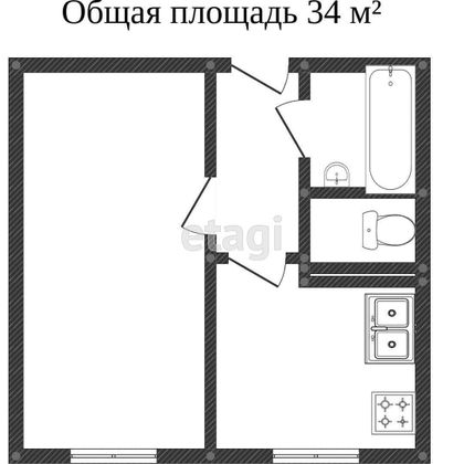 Продажа 1-комнатной квартиры 36,4 м², 10/17 этаж