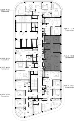 Продажа 3-комнатной квартиры 73,7 м², 36/49 этаж