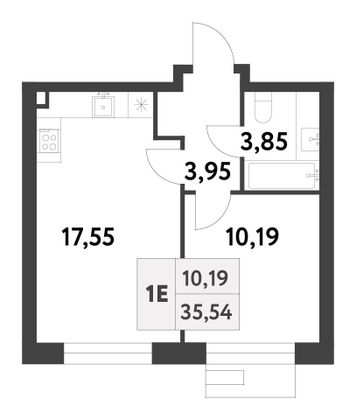 Продажа 1-комнатной квартиры 35,5 м², 13/16 этаж