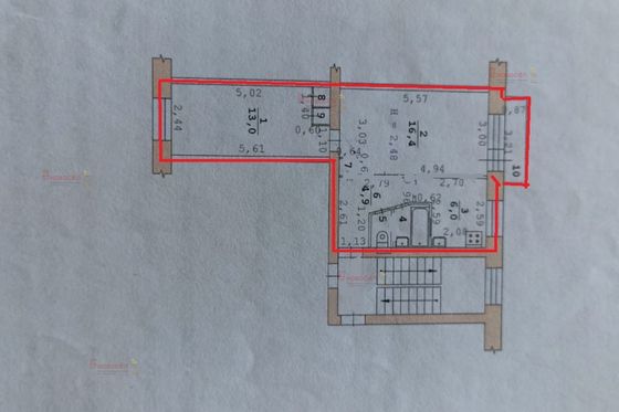 Продажа 2-комнатной квартиры 44,5 м², 5/5 этаж