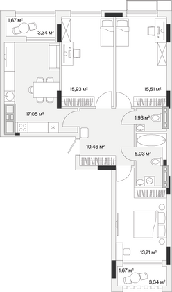 Продажа 3-комнатной квартиры 83 м², 5/7 этаж