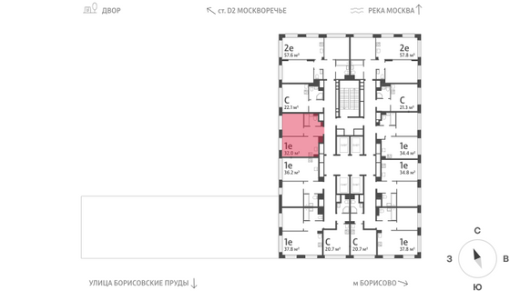 Продажа 1-комнатной квартиры 32 м², 4/30 этаж