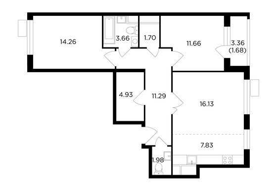 Продажа 3-комнатной квартиры 75,1 м², 9/9 этаж