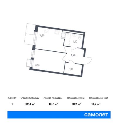 32,4 м², 1-комн. квартира, 5/9 этаж