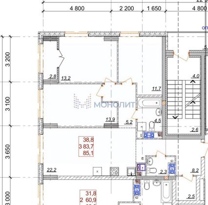 Продажа 3-комнатной квартиры 85 м², 5/24 этаж