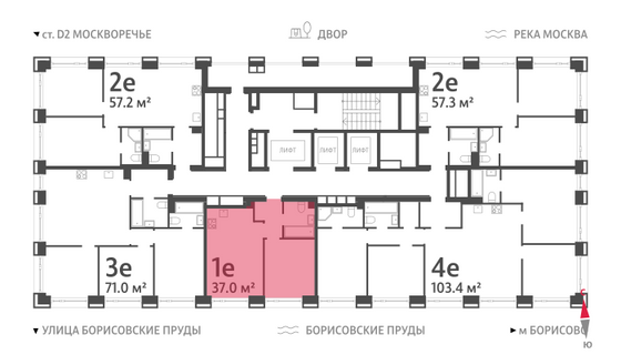 Продажа 1-комнатной квартиры 37 м², 22/52 этаж