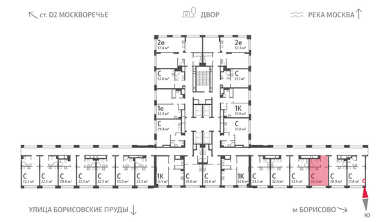 Продажа квартиры-студии 22,4 м², 2/30 этаж