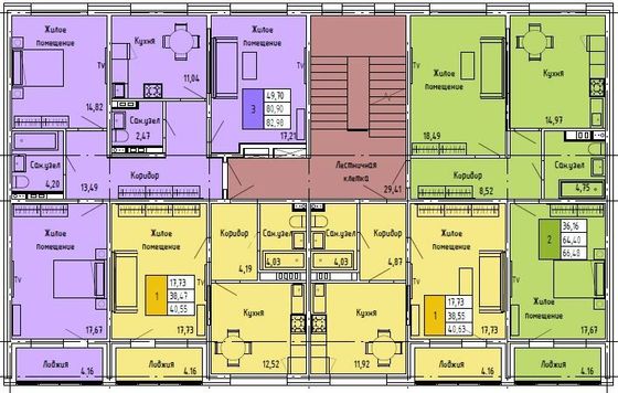 Продажа 3-комнатной квартиры 83 м², 3/4 этаж