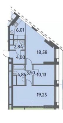 Продажа 3-комнатной квартиры 69,2 м², 26/35 этаж