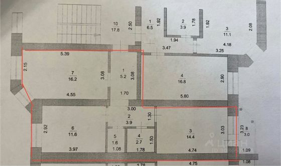 Продажа 2-комнатной квартиры 55 м², 2/5 этаж