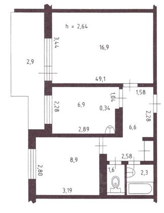 Продажа 2-комнатной квартиры 44 м², 16/16 этаж