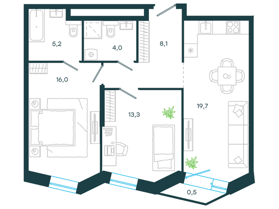 Продажа 3-комнатной квартиры 66,8 м², 21/24 этаж