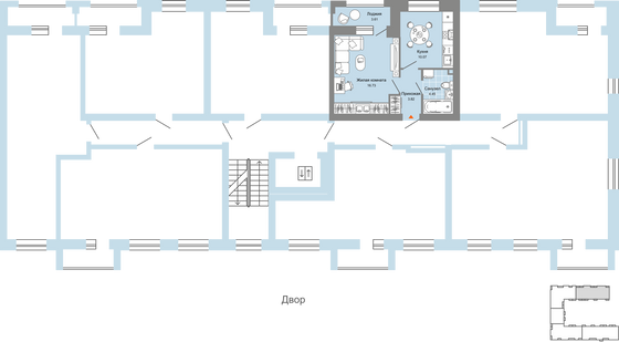 Продажа 1-комнатной квартиры 37 м², 5/7 этаж