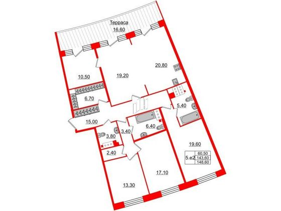 Продажа 4-комнатной квартиры 143,6 м², 7/8 этаж