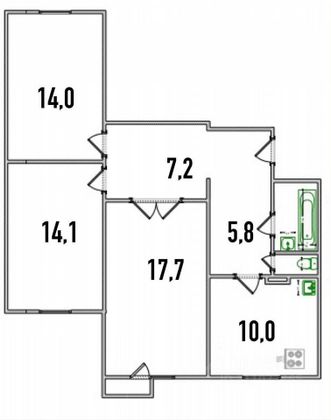 Продажа 3-комнатной квартиры 74 м², 9/16 этаж