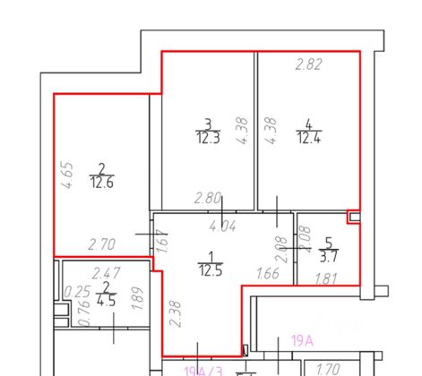 Продажа 2-комнатной квартиры 52,4 м², 5/5 этаж