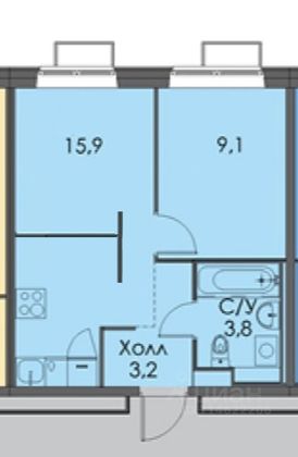 Аренда 2-комнатной квартиры 32 м², 2/25 этаж
