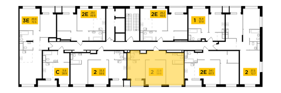 Продажа 2-комнатной квартиры 59,6 м², 4/22 этаж