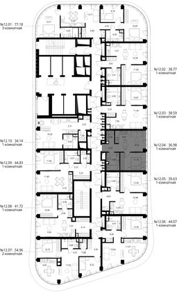 Продажа 1-комнатной квартиры 37 м², 12/49 этаж