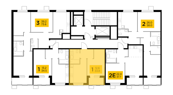 Продажа 1-комнатной квартиры 33,8 м², 6/11 этаж